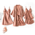 Print Dot Lady Nightwear Satin 4PCS Pajamas Set For Women - ROUTINE FASHION